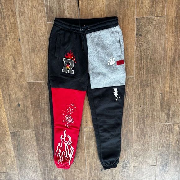 Reason Brand Patchwork Joggers – Streetwear Sweatpants Size Men’s Small - Picture 1 of 7